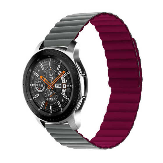 Galaxy Watch 3 41mm Uyumlu KRD-52 Çift Renk Dizayn Mıknatıslı Kordon