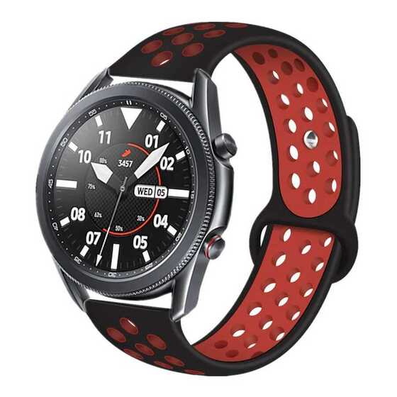 Galaxy Watch 3 45mm KRD-02 Suya Dayanıklı Delikli Renkli Silikon Kordon