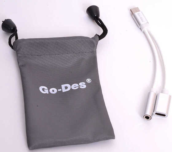 Go Des GD-UC010 2 in 1 Type-C 3.5 mm Aux Kulaklık ve Şarj Dönüştürücü Adaptör