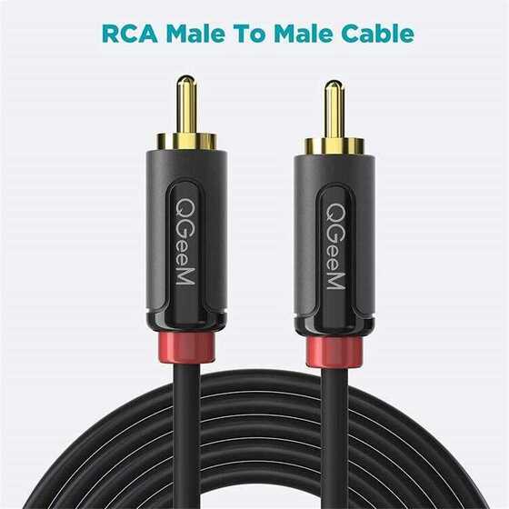 Qgeem QG-AU11 RCA Audio Kablo 183 cm Male to Male (Erkek) Analog Ses Kablosu Hi-Fi